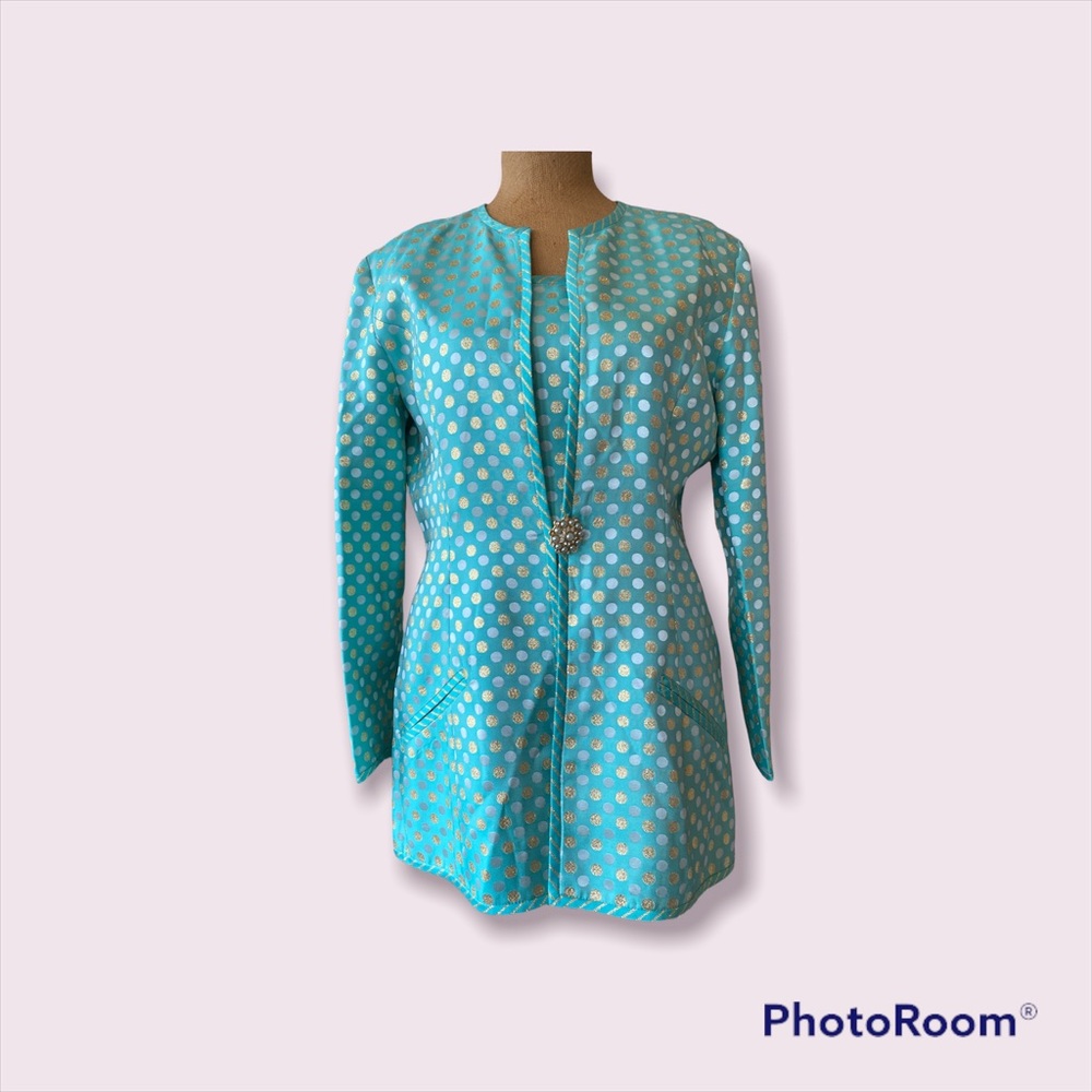 Karen Lawrence 2pc metallic  Blazer and tank size 12